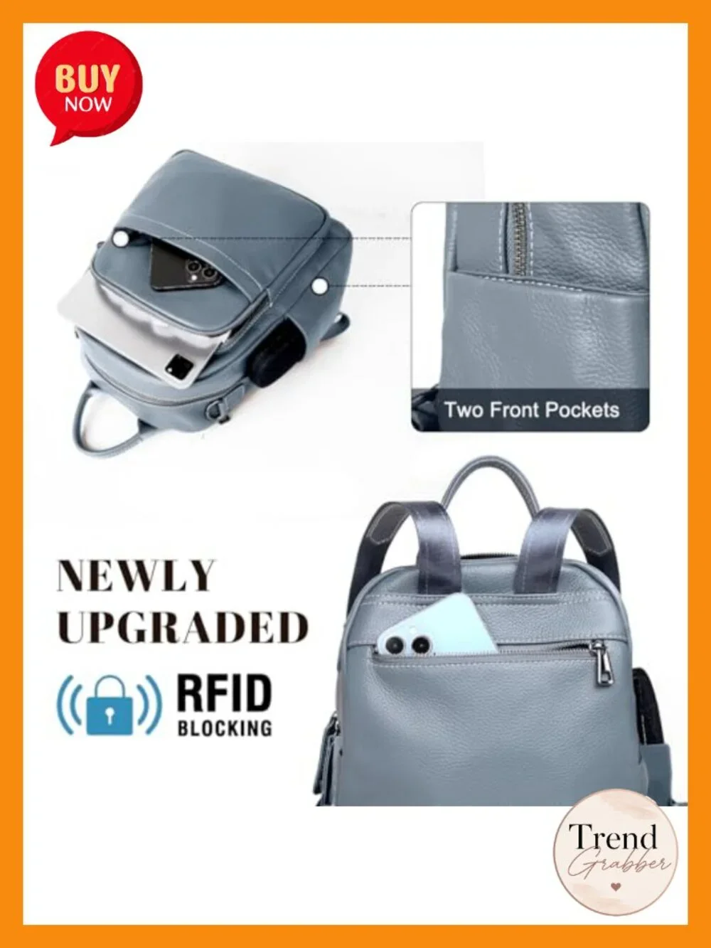Genuine Leather Convertible Backpack Purse Anti-Theft Women's Travel Backpack